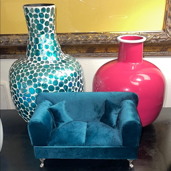 Antique Other - Teal Velvet table decor